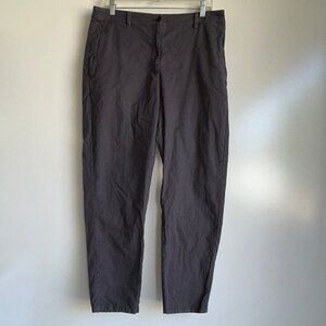 Eileen Fisher Organic Cotton Hemp Gray Cropped Tapered Leg Pants Size 12